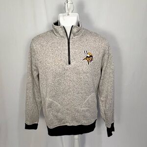 47 Men’s Minnesota Vikings Heather Gray Quarter-Zip Pullover